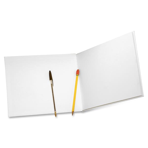 Big Hardcover Blank Book, 11 X 8.5 Landscape, White, PK6
